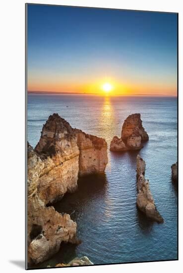 Sunrise, Ponta De Piedade, Lagos, Algarve, Portugal-Sabine Lubenow-Mounted Photographic Print