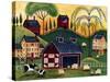 Sunrise Red Quilt Barn Cheryl Bartley-Cheryl Bartley-Stretched Canvas