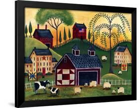 Sunrise Red Quilt Barn Cheryl Bartley-Cheryl Bartley-Framed Giclee Print