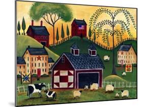 Sunrise Red Quilt Barn Cheryl Bartley-Cheryl Bartley-Mounted Giclee Print