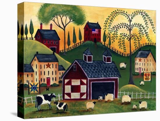 Sunrise Red Quilt Barn Cheryl Bartley-Cheryl Bartley-Stretched Canvas