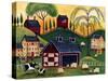 Sunrise Red Quilt Barn Cheryl Bartley-Cheryl Bartley-Stretched Canvas