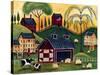 Sunrise Red Quilt Barn Cheryl Bartley-Cheryl Bartley-Stretched Canvas