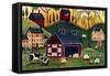 Sunrise Red Quilt Barn-Cheryl Bartley-Framed Stretched Canvas