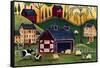 Sunrise Red Quilt Barn-Cheryl Bartley-Framed Stretched Canvas