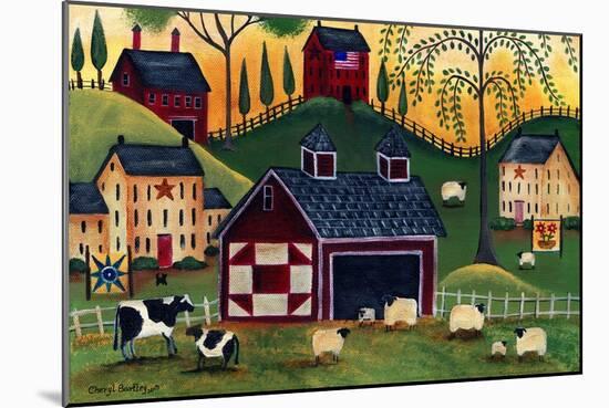 Sunrise Red Quilt Barn-Cheryl Bartley-Mounted Giclee Print