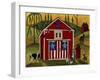 Sunrise Red White Blue Barn Lang-Cheryl Bartley-Framed Giclee Print