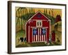 Sunrise Red White Blue Barn Lang-Cheryl Bartley-Framed Giclee Print