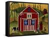 Sunrise Red White Blue Barn Lang-Cheryl Bartley-Framed Stretched Canvas