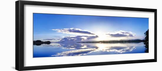 Sunrise reflected on water, Mangawhai, Northland, New Zealand-Panoramic Images-Framed Photographic Print