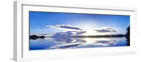 Sunrise reflected on water, Mangawhai, Northland, New Zealand-Panoramic Images-Framed Photographic Print