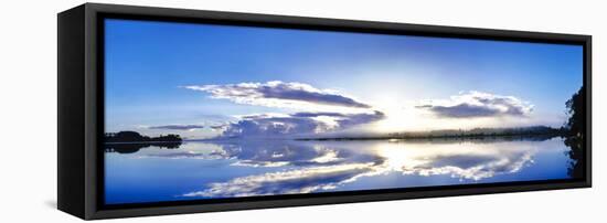 Sunrise reflected on water, Mangawhai, Northland, New Zealand-Panoramic Images-Framed Stretched Canvas