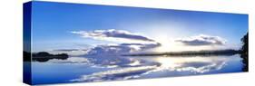 Sunrise reflected on water, Mangawhai, Northland, New Zealand-Panoramic Images-Stretched Canvas