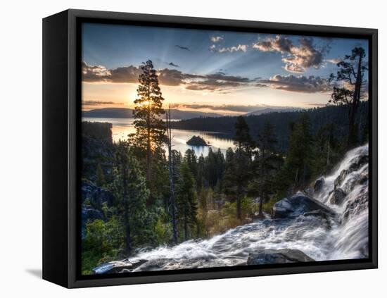 Sunrise Reflecting Off the Waters of Emerald Bay and Eagle Falls, South Lake Tahoe, Ca-Brad Beck-Framed Stretched Canvas