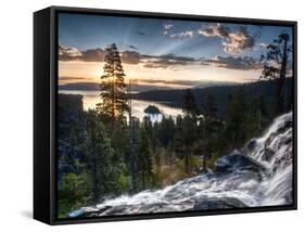 Sunrise Reflecting Off the Waters of Emerald Bay and Eagle Falls, South Lake Tahoe, Ca-Brad Beck-Framed Stretched Canvas