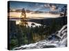 Sunrise Reflecting Off the Waters of Emerald Bay and Eagle Falls, South Lake Tahoe, Ca-Brad Beck-Stretched Canvas