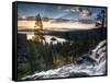 Sunrise Reflecting Off the Waters of Emerald Bay and Eagle Falls, South Lake Tahoe, Ca-Brad Beck-Framed Stretched Canvas