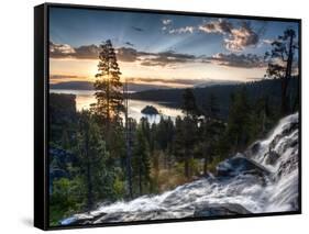 Sunrise Reflecting Off the Waters of Emerald Bay and Eagle Falls, South Lake Tahoe, Ca-Brad Beck-Framed Stretched Canvas