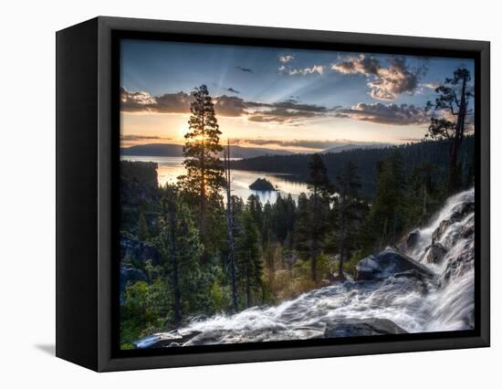 Sunrise Reflecting Off the Waters of Emerald Bay and Eagle Falls, South Lake Tahoe, Ca-Brad Beck-Framed Stretched Canvas