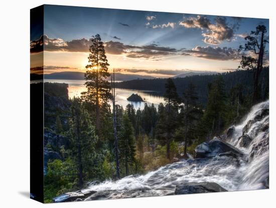 Sunrise Reflecting Off the Waters of Emerald Bay and Eagle Falls, South Lake Tahoe, Ca-Brad Beck-Stretched Canvas