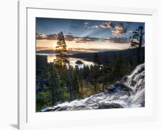 Sunrise Reflecting Off the Waters of Emerald Bay and Eagle Falls, South Lake Tahoe, Ca-Brad Beck-Framed Photographic Print