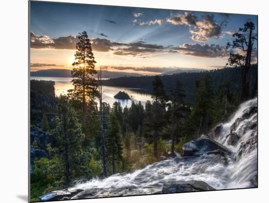 Sunrise Reflecting Off the Waters of Emerald Bay and Eagle Falls, South Lake Tahoe, Ca-Brad Beck-Mounted Photographic Print