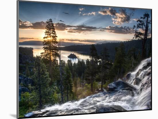 Sunrise Reflecting Off the Waters of Emerald Bay and Eagle Falls, South Lake Tahoe, Ca-Brad Beck-Mounted Photographic Print