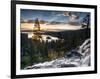 Sunrise Reflecting Off the Waters of Emerald Bay and Eagle Falls, South Lake Tahoe, Ca-Brad Beck-Framed Photographic Print