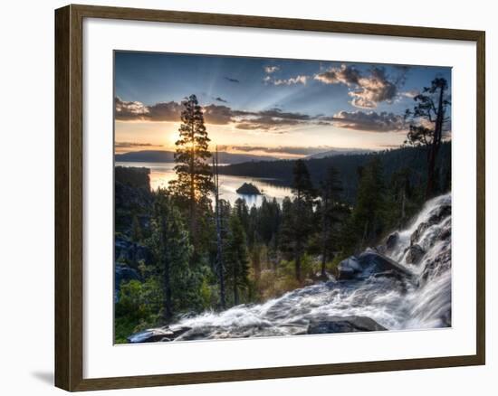 Sunrise Reflecting Off the Waters of Emerald Bay and Eagle Falls, South Lake Tahoe, Ca-Brad Beck-Framed Photographic Print