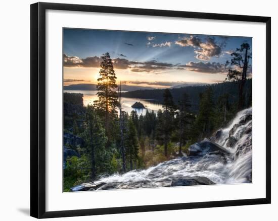 Sunrise Reflecting Off the Waters of Emerald Bay and Eagle Falls, South Lake Tahoe, Ca-Brad Beck-Framed Photographic Print