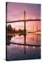 Sunrise Reflection at St. John's Bridge, Portland, Oregon PDX-Vincent James-Stretched Canvas