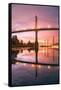 Sunrise Reflection at St. John's Bridge, Portland, Oregon PDX-Vincent James-Framed Stretched Canvas