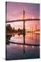 Sunrise Reflection at St. John's Bridge, Portland, Oregon PDX-Vincent James-Stretched Canvas