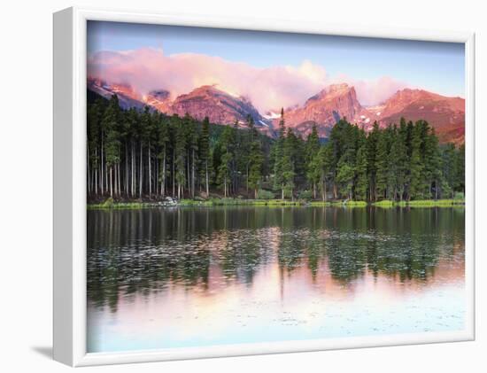 Sunrise Reflections on Sprague Lake, Rocky Mountain National Park, Colorado, USA-Michel Hersen-Framed Photographic Print