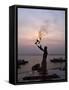 Sunrise Ritual at the River Ganges, Varanasi (Benares), Uttar Pradesh, India, Asia-Jochen Schlenker-Framed Stretched Canvas