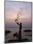 Sunrise Ritual at the River Ganges, Varanasi (Benares), Uttar Pradesh, India, Asia-Jochen Schlenker-Mounted Premium Photographic Print