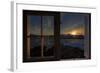 Sunrise Seeing Through Window, Reinefjorden, Moskenes, Lofoten, Norway-Dieter Meyrl-Framed Photographic Print