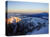 Sunrise, Shadow of Mont Blanc, Mont Blanc Range, Chamonix, French Alps, France, Europe-Christian Kober-Stretched Canvas