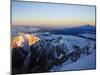 Sunrise, Shadow of Mont Blanc, Mont Blanc Range, Chamonix, French Alps, France, Europe-Christian Kober-Mounted Photographic Print