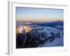 Sunrise, Shadow of Mont Blanc, Mont Blanc Range, Chamonix, French Alps, France, Europe-Christian Kober-Framed Photographic Print