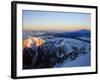 Sunrise, Shadow of Mont Blanc, Mont Blanc Range, Chamonix, French Alps, France, Europe-Christian Kober-Framed Photographic Print