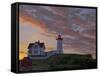 Sunrise Skies over Nubble Aka Cape Neddick Lighthouse in York, Maine, Usa-Chuck Haney-Framed Stretched Canvas