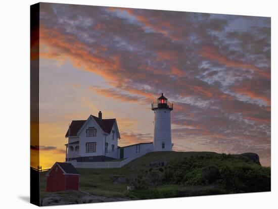 Sunrise Skies over Nubble Aka Cape Neddick Lighthouse in York, Maine, Usa-Chuck Haney-Stretched Canvas