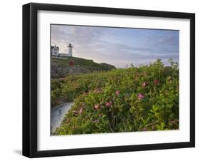 Sunrise Skies over Nubble Aka Cape Neddick Lighthouse in York, Maine, Usa-Chuck Haney-Framed Photographic Print