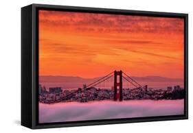 Sunrise Sky Over San Francisco and Golden Gate Bridge-Vincent James-Framed Stretched Canvas