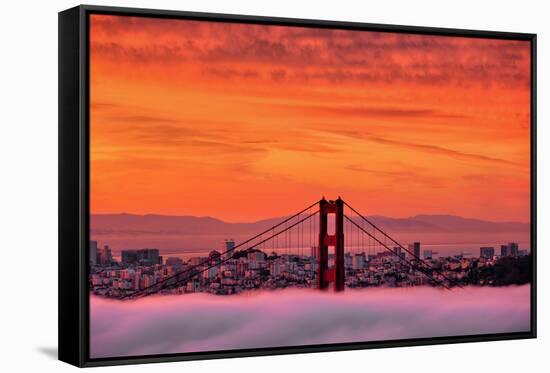 Sunrise Sky Over San Francisco and Golden Gate Bridge-Vincent James-Framed Stretched Canvas