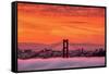 Sunrise Sky Over San Francisco and Golden Gate Bridge-Vincent James-Framed Stretched Canvas