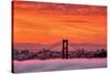 Sunrise Sky Over San Francisco and Golden Gate Bridge-Vincent James-Stretched Canvas