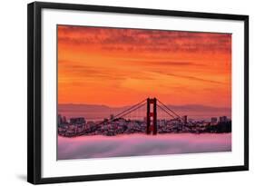 Sunrise Sky Over San Francisco and Golden Gate Bridge-Vincent James-Framed Photographic Print