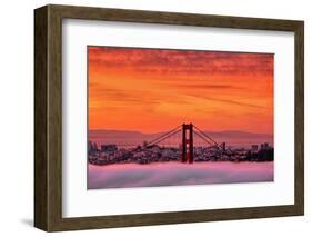 Sunrise Sky Over San Francisco and Golden Gate Bridge-Vincent James-Framed Photographic Print